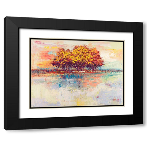 Alberi nel sole Black Modern Wood Framed Art Print with Double Matting by Florio, Luigi