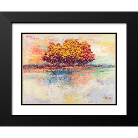 Alberi nel sole Black Modern Wood Framed Art Print with Double Matting by Florio, Luigi