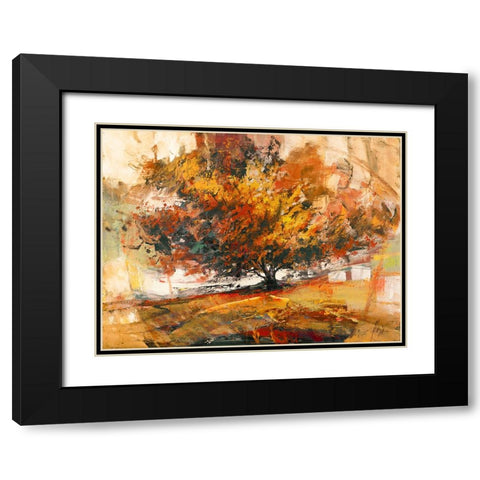 Albero nel vento Black Modern Wood Framed Art Print with Double Matting by Florio, Luigi