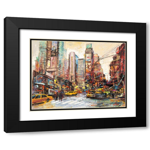 Mattino su Manhattan Black Modern Wood Framed Art Print with Double Matting by Florio, Luigi