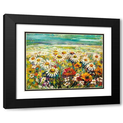 Margherite sotto un cielo turchese Black Modern Wood Framed Art Print with Double Matting by Florio, Luigi