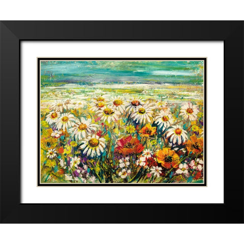 Margherite sotto un cielo turchese Black Modern Wood Framed Art Print with Double Matting by Florio, Luigi