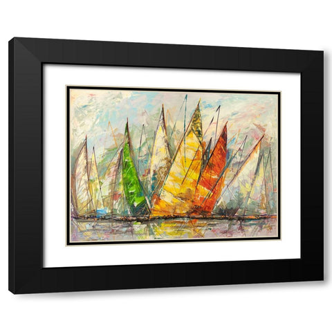 Grande Regata Black Modern Wood Framed Art Print with Double Matting by Florio, Luigi