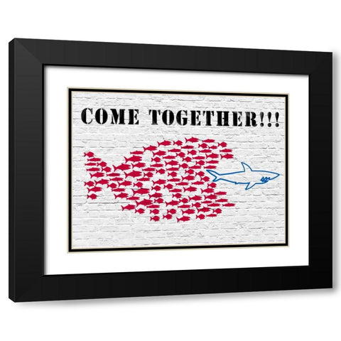 Come together!!! Black Modern Wood Framed Art Print with Double Matting by Masterfunk collective
