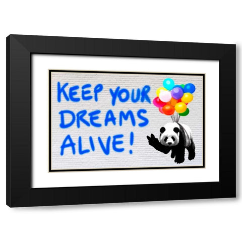 Keep your dreams alive! Black Modern Wood Framed Art Print with Double Matting by Masterfunk collective