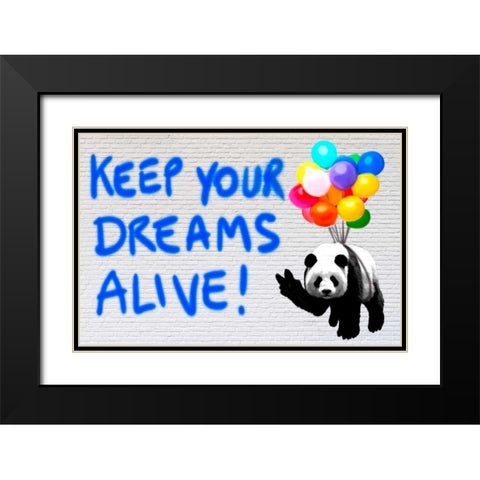 Keep your dreams alive! Black Modern Wood Framed Art Print with Double Matting by Masterfunk collective