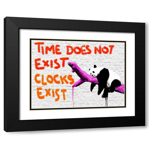 Time does not exist Black Modern Wood Framed Art Print with Double Matting by Masterfunk collective