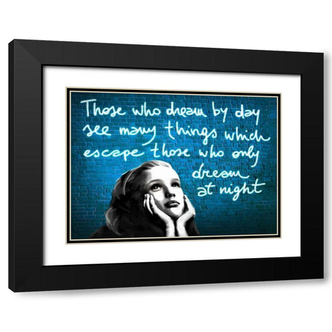 Dream by Day Black Modern Wood Framed Art Print with Double Matting by Masterfunk Collective