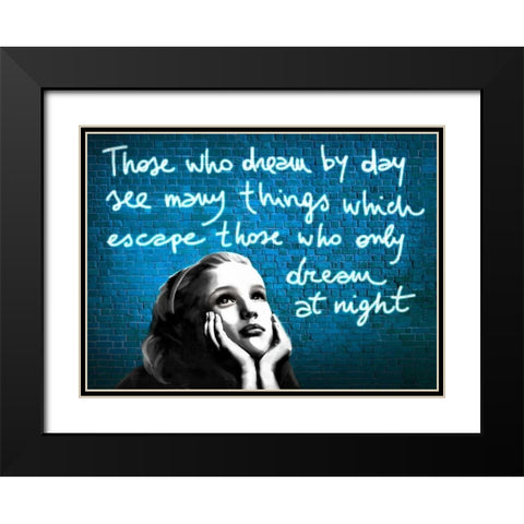 Dream by Day Black Modern Wood Framed Art Print with Double Matting by Masterfunk Collective
