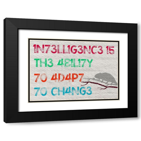 Intelligence Black Modern Wood Framed Art Print with Double Matting by Masterfunk Collective
