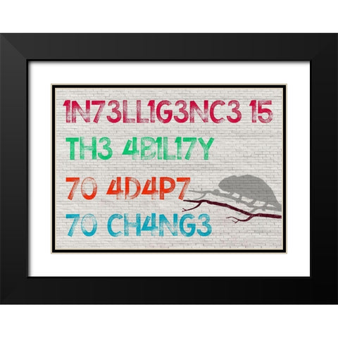 Intelligence Black Modern Wood Framed Art Print with Double Matting by Masterfunk Collective