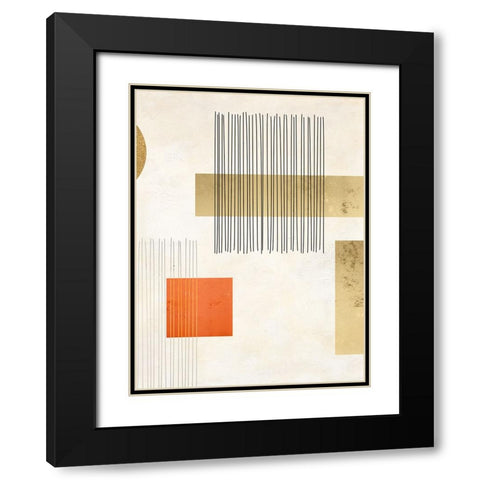 Lines and Shapes II Black Modern Wood Framed Art Print with Double Matting by Miko, Sayaka