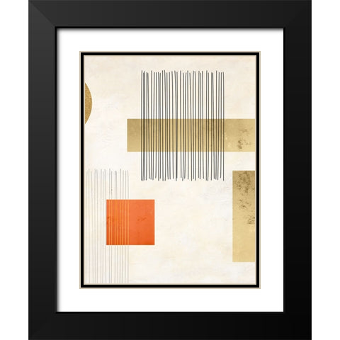 Lines and Shapes II Black Modern Wood Framed Art Print with Double Matting by Miko, Sayaka