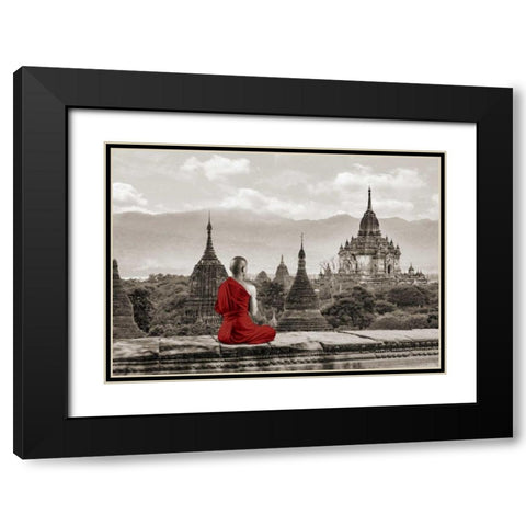 Deep Meditation Black Modern Wood Framed Art Print with Double Matting by Moreau, Marc