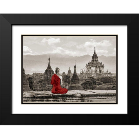 Deep Meditation Black Modern Wood Framed Art Print with Double Matting by Moreau, Marc