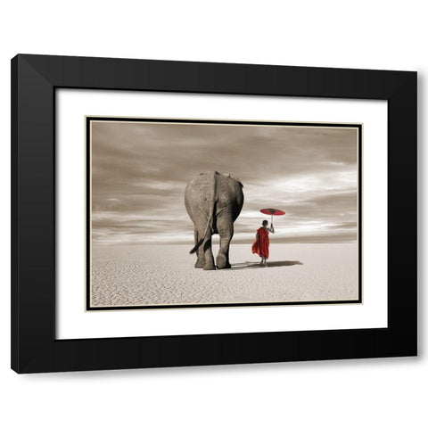 In the Plains Black Modern Wood Framed Art Print with Double Matting by Moreau, Marc