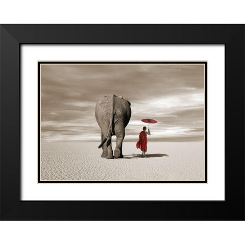 In the Plains Black Modern Wood Framed Art Print with Double Matting by Moreau, Marc