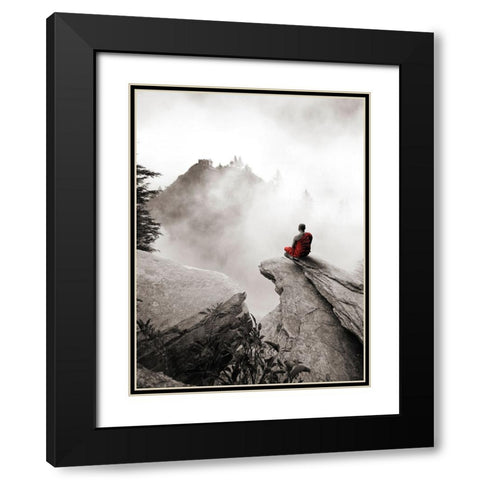 Contemplate Black Modern Wood Framed Art Print with Double Matting by Moreau, Marc