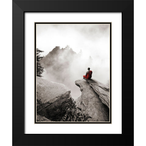 Contemplate Black Modern Wood Framed Art Print with Double Matting by Moreau, Marc