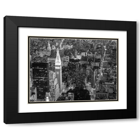 Aerial view of Manhattan, NYC Black Modern Wood Framed Art Print with Double Matting by Setboun, Michel