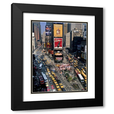 Traffic in Times Square, NYC Black Modern Wood Framed Art Print with Double Matting by Setboun, Michel