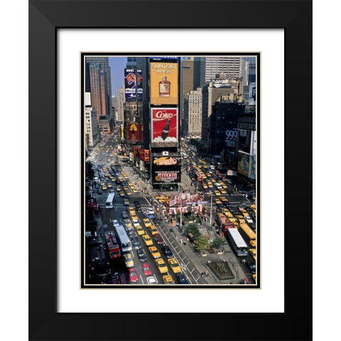 Traffic in Times Square, NYC Black Modern Wood Framed Art Print with Double Matting by Setboun, Michel