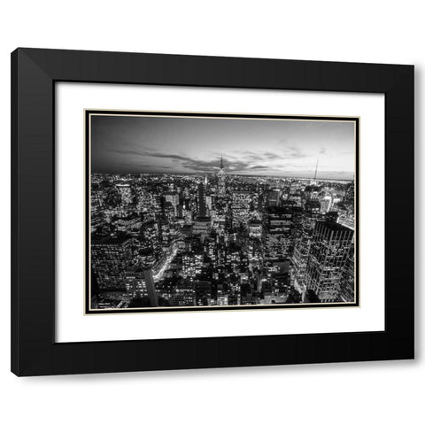 Manhattan Skyline with the Empire State Building, NYC Black Modern Wood Framed Art Print with Double Matting by Setboun, Michel