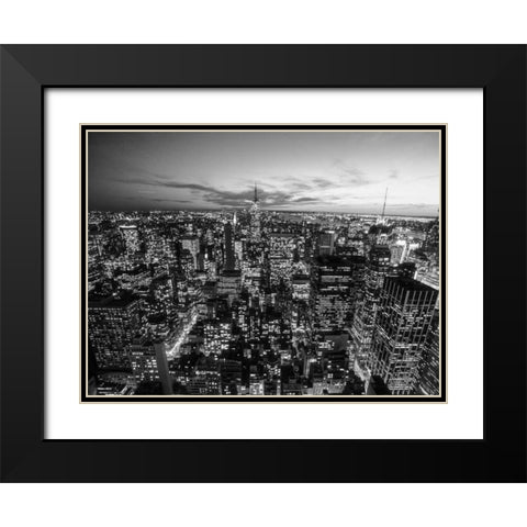 Manhattan Skyline with the Empire State Building, NYC Black Modern Wood Framed Art Print with Double Matting by Setboun, Michel