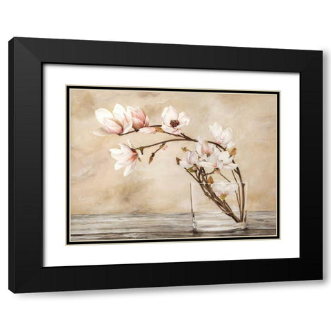Fiori di magnolia Black Modern Wood Framed Art Print with Double Matting by Mavaracchio, Cristina