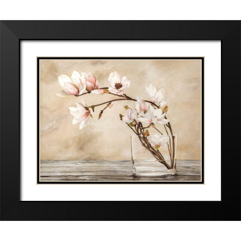 Fiori di magnolia Black Modern Wood Framed Art Print with Double Matting by Mavaracchio, Cristina