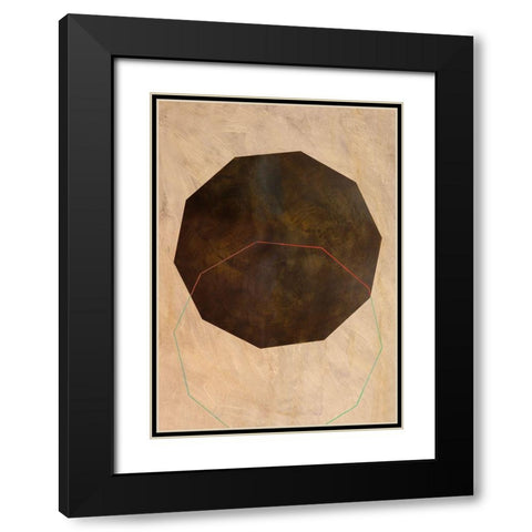Poliedra II Black Modern Wood Framed Art Print with Double Matting by Novello, Patrizia