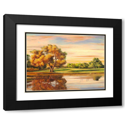 Riflessi sul lago (detail) Black Modern Wood Framed Art Print with Double Matting by Angelo, Masera