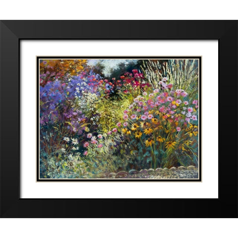 Evening in the Garden Black Modern Wood Framed Art Print with Double Matting by Whatmore, Nel