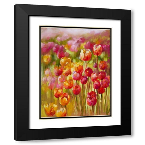 Tulip Sea Black Modern Wood Framed Art Print with Double Matting by Whatmore, Nel