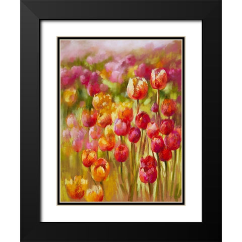 Tulip Sea Black Modern Wood Framed Art Print with Double Matting by Whatmore, Nel