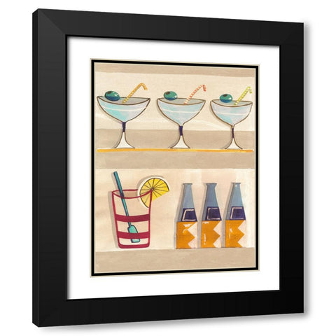 Happy Hour Black Modern Wood Framed Art Print with Double Matting by Dupree, Pat