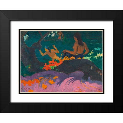 Fatata te Miti (By the Sea) Black Modern Wood Framed Art Print with Double Matting by Gauguin, Paul
