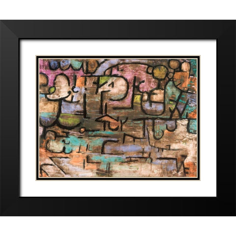 After the Flood Black Modern Wood Framed Art Print with Double Matting by Klee, Paul