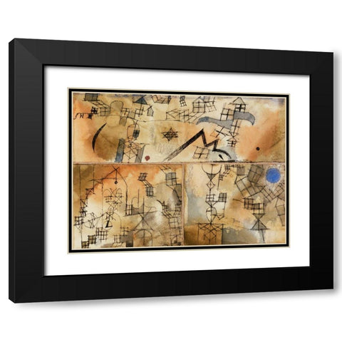 Three-Part Composition Black Modern Wood Framed Art Print with Double Matting by Klee, Paul