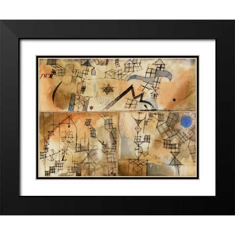 Three-Part Composition Black Modern Wood Framed Art Print with Double Matting by Klee, Paul