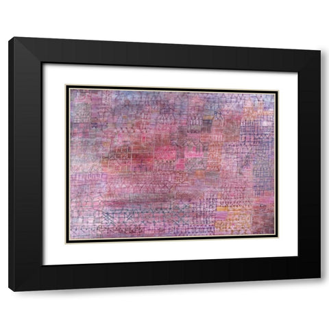 Cathedrals Black Modern Wood Framed Art Print with Double Matting by Klee, Paul