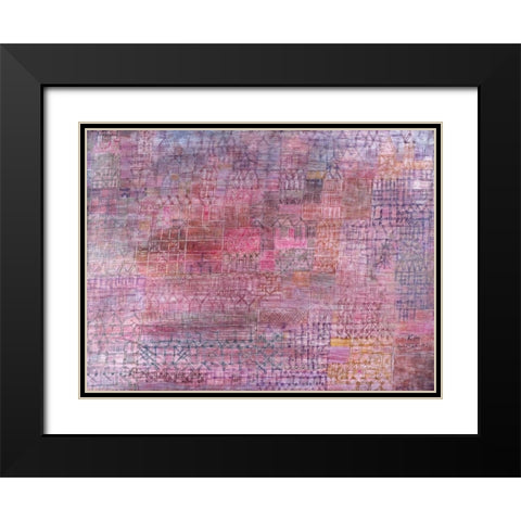 Cathedrals Black Modern Wood Framed Art Print with Double Matting by Klee, Paul