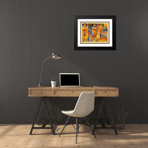 Temple Gardens  Black Modern Wood Framed Art Print with Double Matting by Klee,Paul