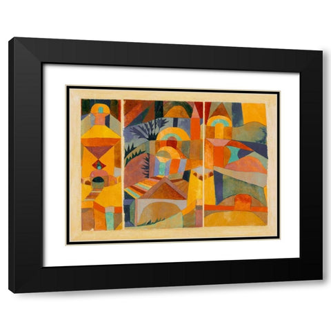 Temple Gardens  Black Modern Wood Framed Art Print with Double Matting by Klee,Paul