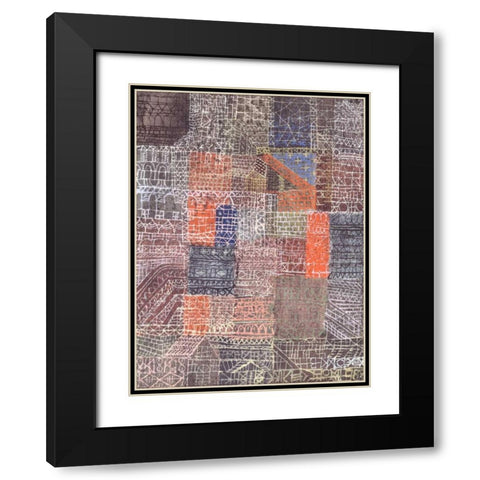Structural II Black Modern Wood Framed Art Print with Double Matting by Klee, Paul