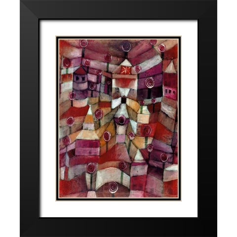 Rose Garden Black Modern Wood Framed Art Print with Double Matting by Klee, Paul
