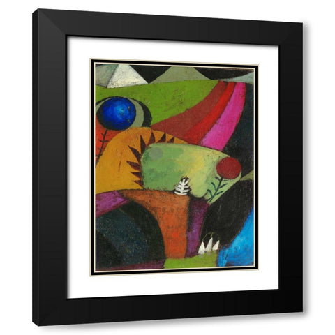 Three white bluebells Black Modern Wood Framed Art Print with Double Matting by Klee , Paul