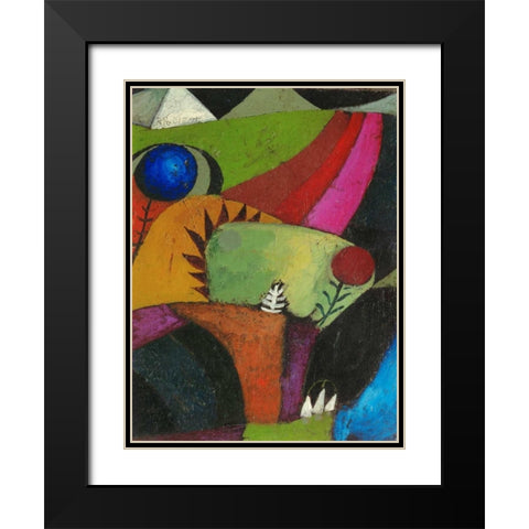 Three white bluebells Black Modern Wood Framed Art Print with Double Matting by Klee , Paul