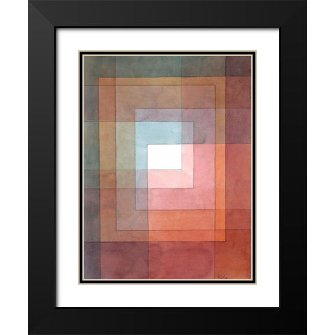 White Framed Polyphonically Black Modern Wood Framed Art Print with Double Matting by Paul, Klee