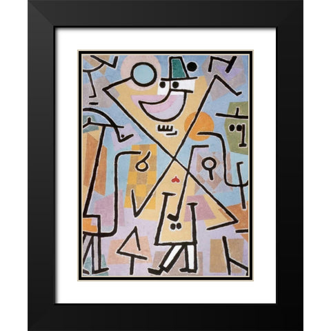 Caprice in February Black Modern Wood Framed Art Print with Double Matting by Klee, Paul